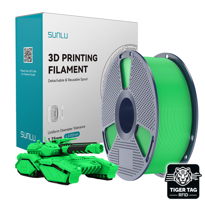 Sunlu - PLA - Vert (Green) - 1,75 mm - 1 kg avec RFID TigerTag | Espac
