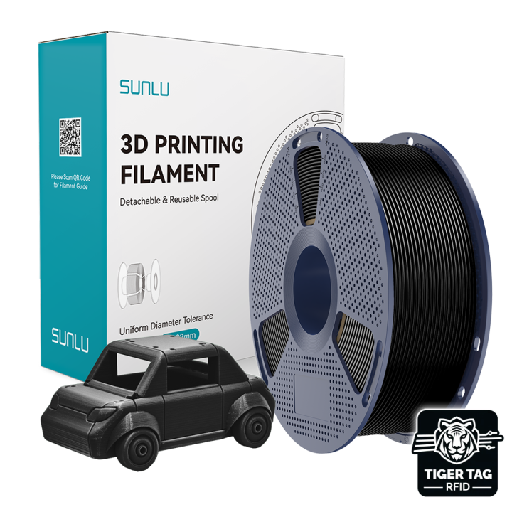 Sunlu - PETG - Noir (Black) - 1,75 mm - 1 kg avec RFID TigerTag | Espa