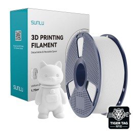 Sunlu - PLA Matte - Blanc (White) - 1,75 mm - 1 kg avec RFID TigerTag 
