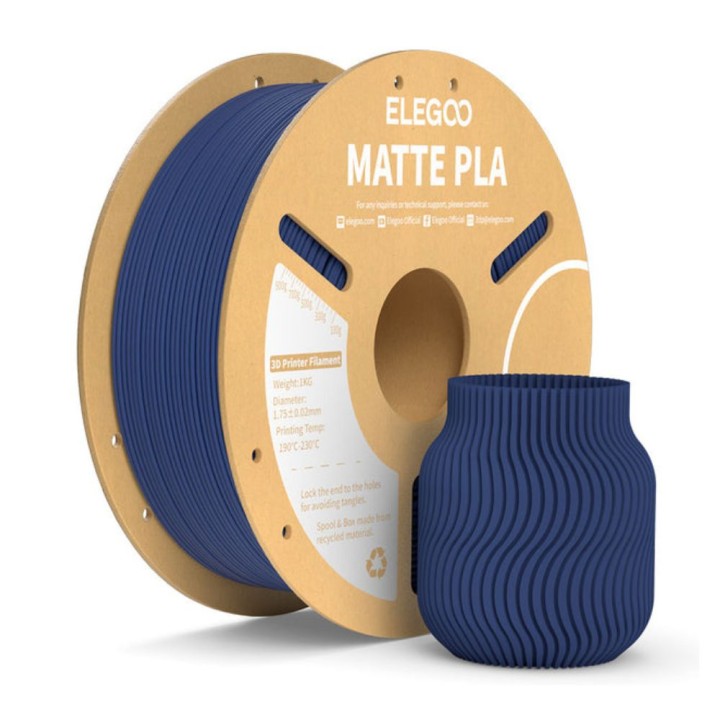 Elegoo - Matte PLA - Bleu Marine (Navy Blue) - 1,75 mm - 1 kg | Espace