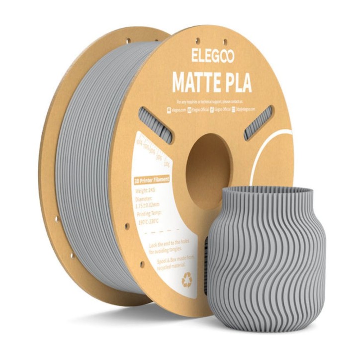 Elegoo - Matte PLA - Gris Ardoise (Slate Grey) - 1,75 mm - 1 kg | Espa