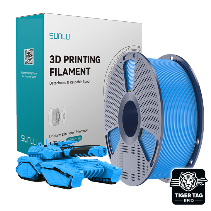 Sunlu - PLA - Cyan - 1,75 mm - 1 kg avec RFID TigerTag | Espace Maker