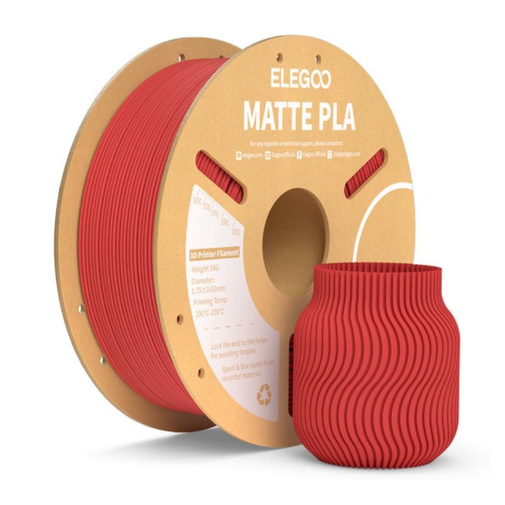 Elegoo - Matte PLA - Rubis (Ruby Red) - 1,75 mm - 1 kg | Espace Maker