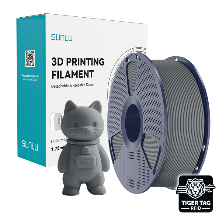 Sunlu - PLA Matte - Gris (Grey) - 1,75 mm - 1 kg avec RFID TigerTag | 