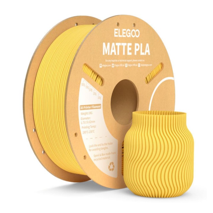 Elegoo - Matte PLA - Jaune Soleil (Sunshine Yellow) - 1,75 mm - 1 kg |