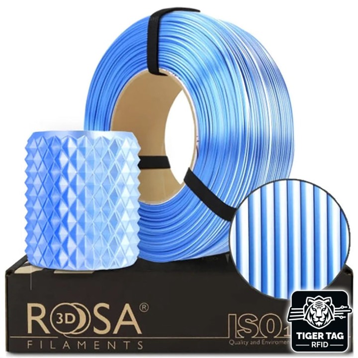 Rosa3D - PLA Magic Silk - Glacé (Frozen) - 1,75 mm - 1 kg Refill avec 