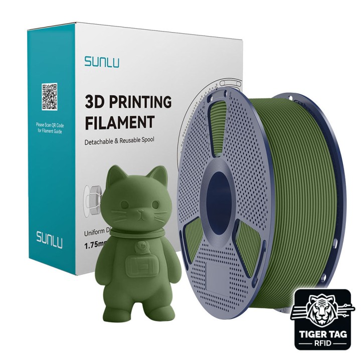 Sunlu - PLA Matte - Vert Olive (Olive Green) - 1,75 mm - 1 kg avec RFI