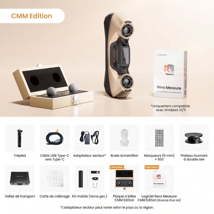 Revopoint - MetroY Ultra CMM Edition - Scanner 3D Sans Fil Perfor