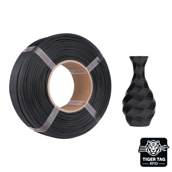 Jamg He - PETG - Noir (Black) - 1,75 mm - 1 kg - Refill avec RFID Tige
