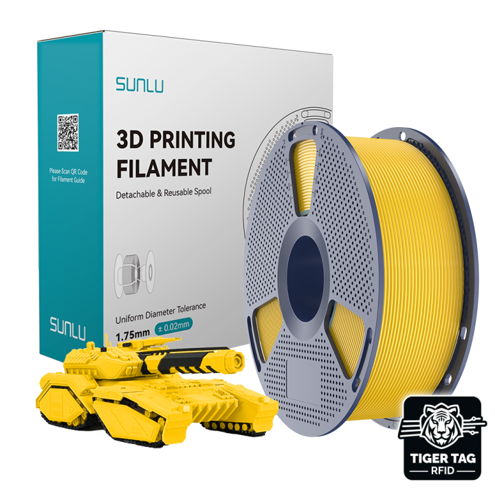 Sunlu - PLA - Jaune Vivant (Vivid Yellow) - 1,75 mm - 1 kg avec RFID T