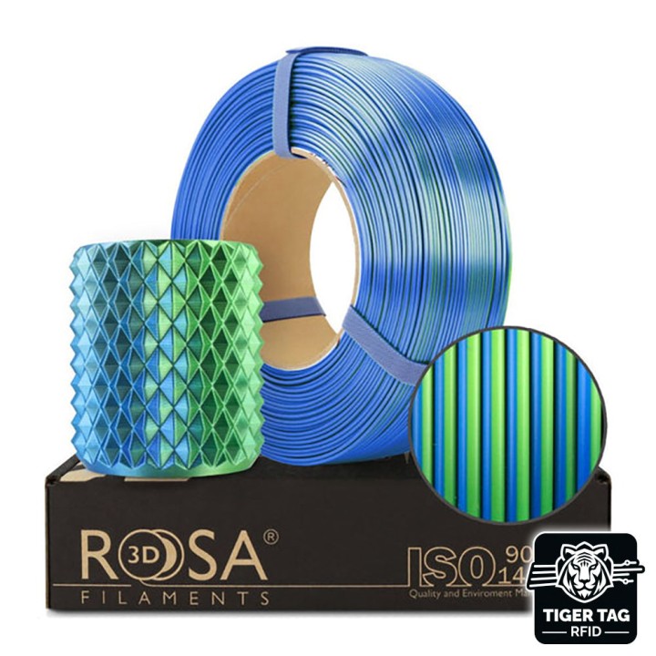 Rosa3D - PLA Magic Silk - Lagon (Lagoon) - 1,75 mm - 1 kg Refill avec 