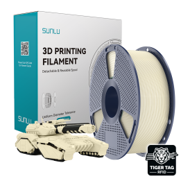 Sunlu - PLA - Blanc Os (Bone White) - 1,75 mm - 1 kg avec RFID TigerTa