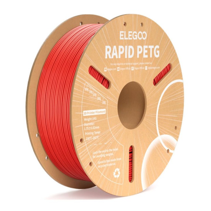 Elegoo - Rapid PETG - Rouge (Red) - 1,75 mm - 1 kg | Espace Maker