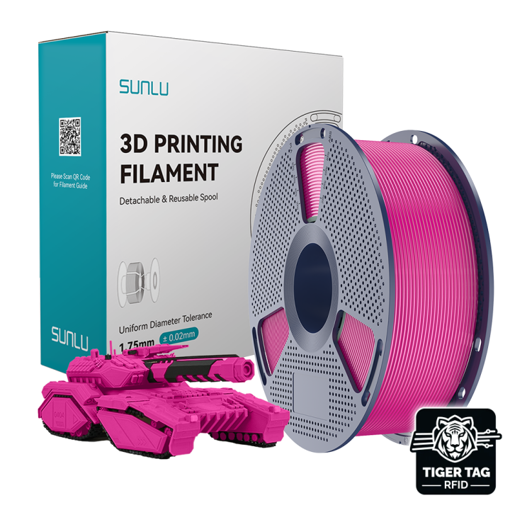 Sunlu - PLA - Magenta (Magenta) - 1,75 mm - 1 kg avec RFID TigerTag | 