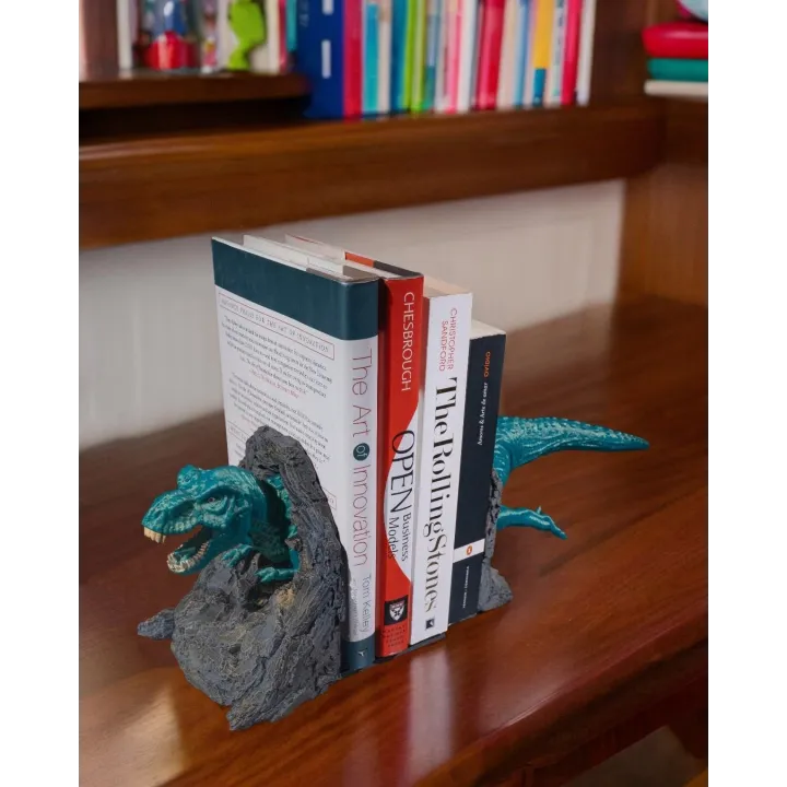 Serre-Livres T-Rex – Dinosaure Jaillissant De La Roche