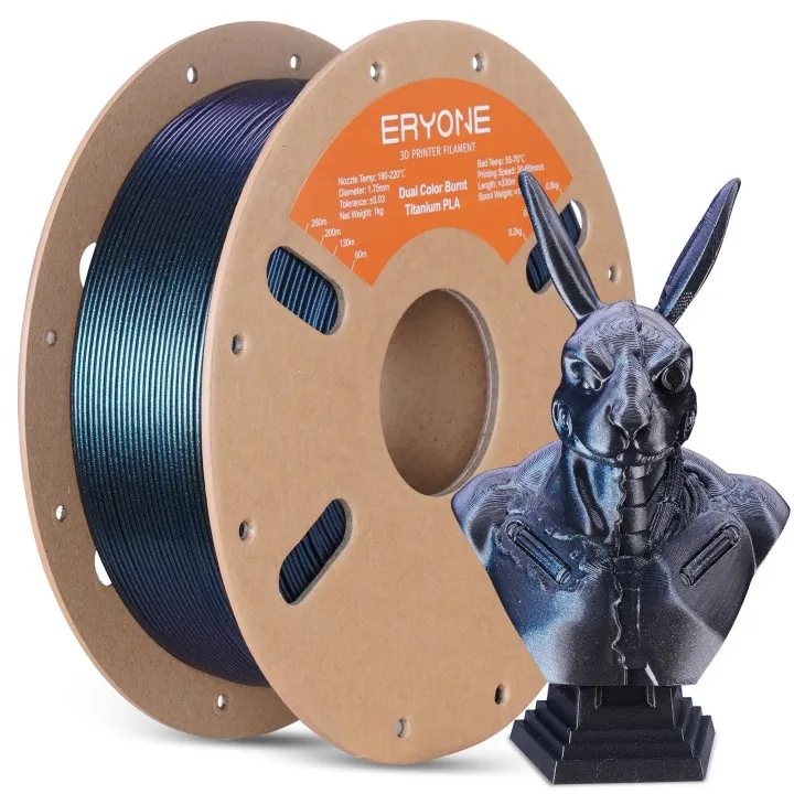 3D Printer Filament, PLA Burnt Titanium Dual Filament - 1.75mm±0.03mm (1kg)