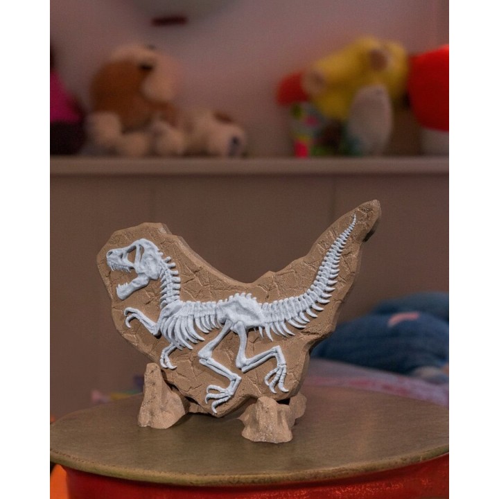 Dino Evidence – Fossile De T-Rex Squelette Sur Socle Rocheux