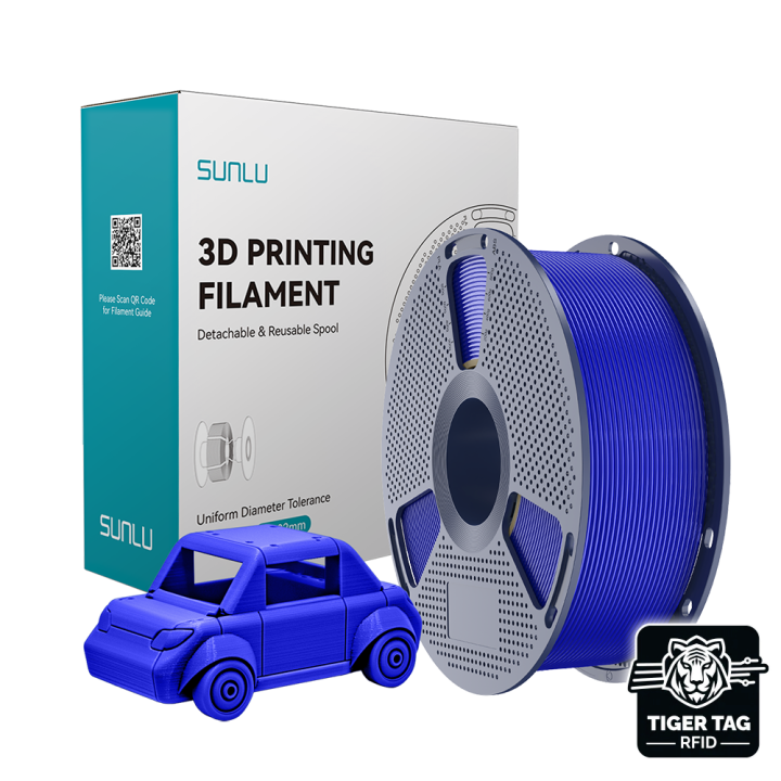 Sunlu - PETG - Bleu Klein (Klein Blue) - 1,75 mm - 1 kg avec RFID Tige