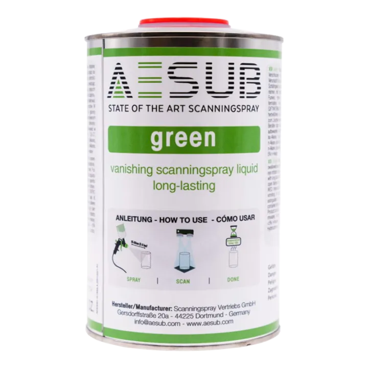 AESUB - Liquide matifiant 1 L pour scanners 3D - Vert