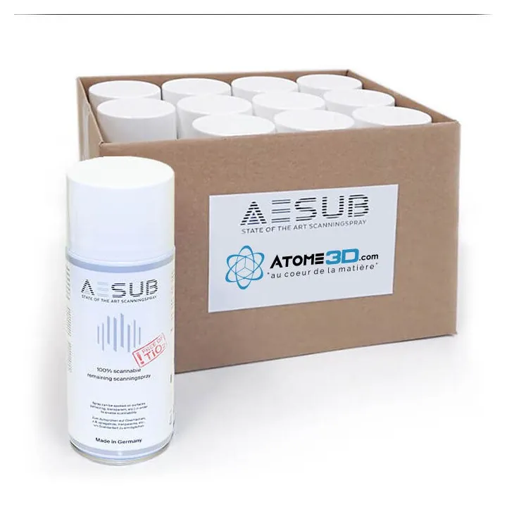 AESUB - Pack de 12 Spray Matifiant 400 ml - Blanc