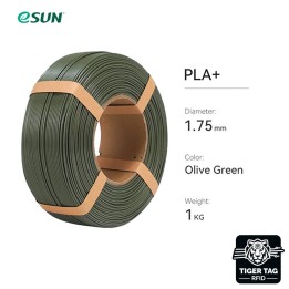 eSun - PLA+ - Vert Olive (Olive Green) - 1,75 mm - 1 kg Refill avec RF