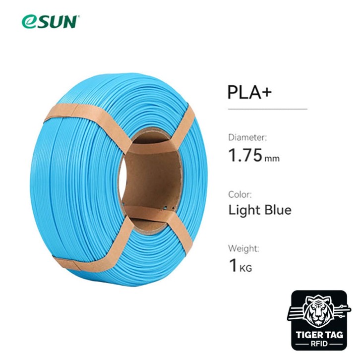 eSun - PLA+ - Bleu Clair (Light Blue) - 1,75 mm - 1 kg Refill avec RFI
