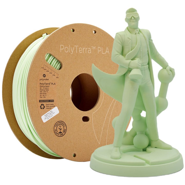Polymaker - PolyTerra PLA - Menthe (Mint) - 1.75 mm - 1 kg | Espace Ma