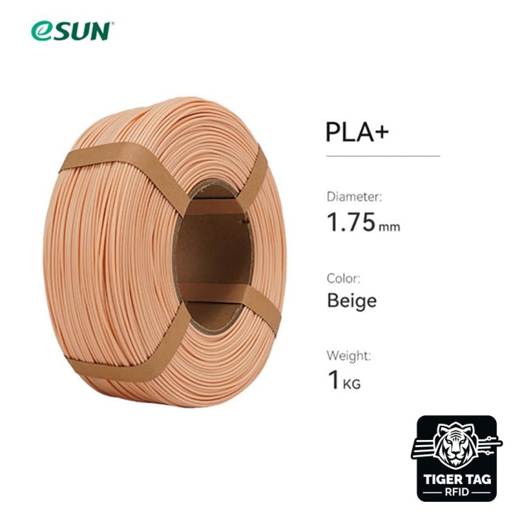 eSun - PLA+ - Beige - 1,75 mm - 1 kg Refill avec RFID TigerTag | Espac