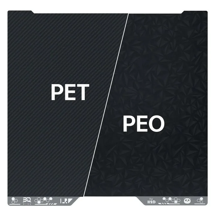 BIQU - Plateau d'impression Série H2D/H2S Bambu - Double face PEO+PET (PEO+PET Double-Sided Spring Steel Sheet) - 355 x 346 mm
