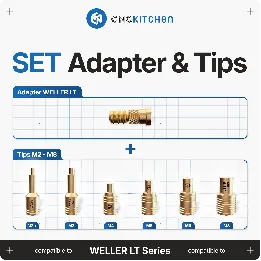 CNC Kitchen - Pannes à Souder + Adaptateur pour Weller LT - 7 pièces