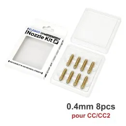 Elegoo - CC/CC2 - Kit de Buses en Laiton et Acier Trempé (Nozzle Kit) - 0.4 mm - 8 pcs