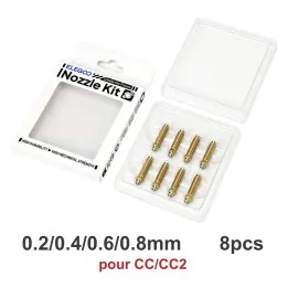 Elegoo - CC/CC2 - Kit de Buses en Laiton et Acier Trempé (Nozzle Kit) - Tailles Multiples - 8 pcs