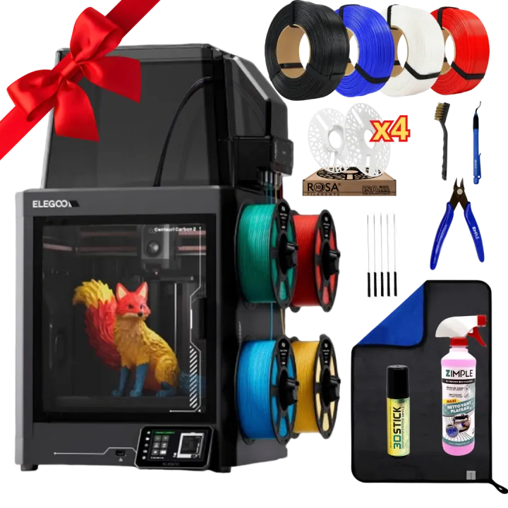 Elegoo - Mega Pack Centauri Carbon 2 Combo - Imprimante 3D avec Multicolore CC2 + CANVAS