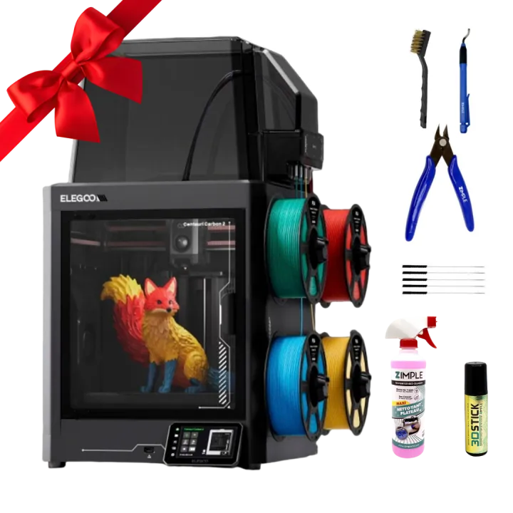 Elegoo - Starter Pack Centauri Carbon 2 Combo - Imprimante 3D avec Multicolore CC2 + CANVAS