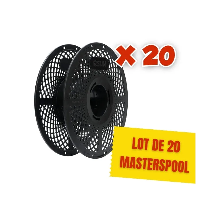 eSun - Lot de 20 eSpool+ 2.0 Noire - MasterSpool Bobine Réutilisable (Reusable Spool) ♻️ Consignées