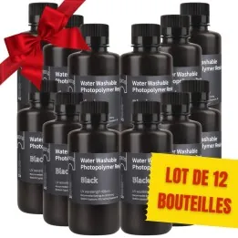 Pack ELEGOO - 12x Résine Water Washable - Noir (Black) - 1 kg