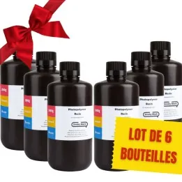 Pack ELEGOO - 6x Résine UV ABS-Like - Noir (Smoky Black) - 1 kg