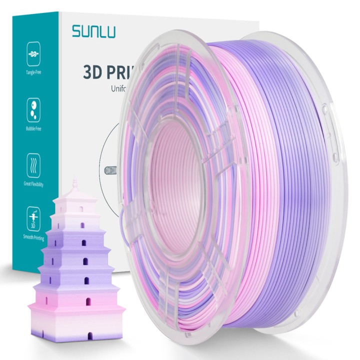 Sunlu - Silk PLA+ - Sorbet Violette (Rainbow 03) - 1,75 mm - 1 kg | Es