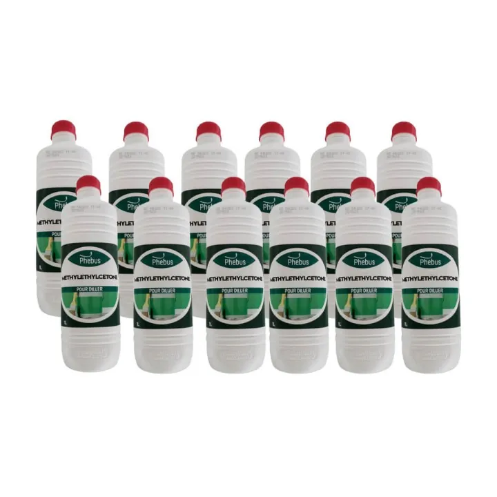 Phebus - Lot de 12 Bouteilles Diluant Methylethylcetone - MEK - 1 L