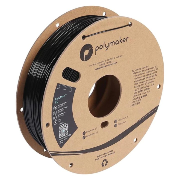 Polymaker - PolyMax Tough PC - Noir (Black) - 1,75 mm - 750 g | Espace