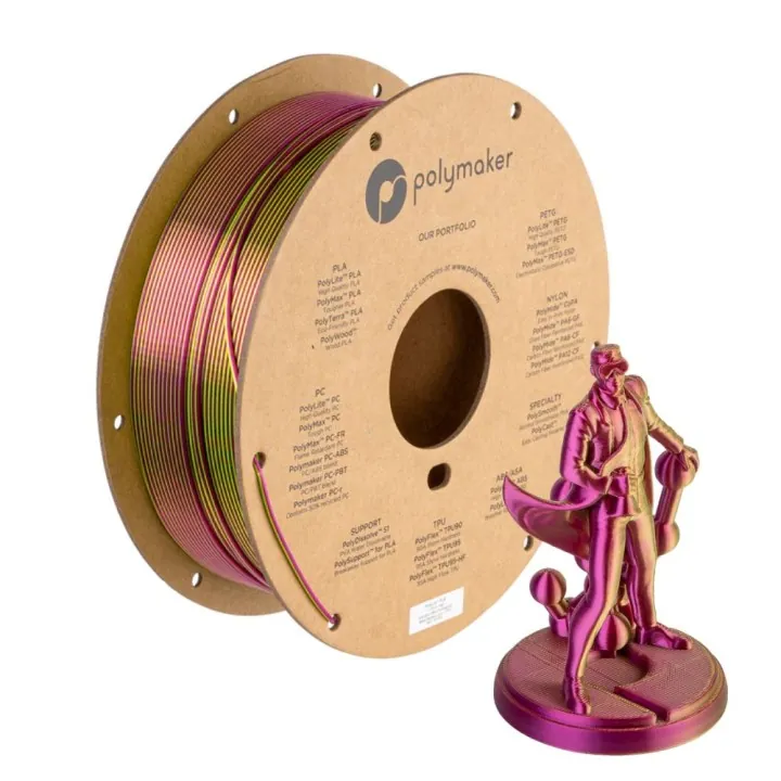 Polymaker - PolyLite Dual Silk PLA - Aubergine (Eggplant) - 1,75 mm - 1 kg