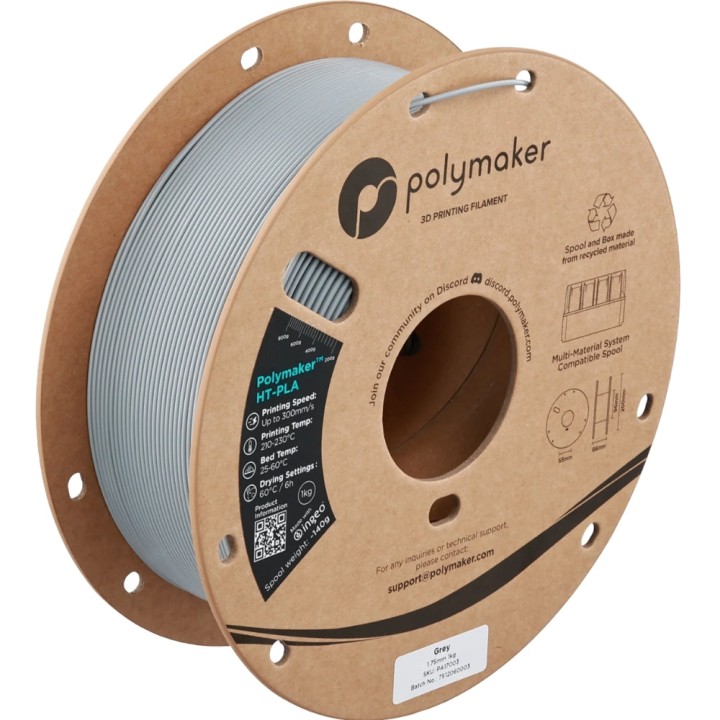 Polymaker - HT-PLA - Gris (Grey) - 1,75 mm - 1 kg | Espace Maker