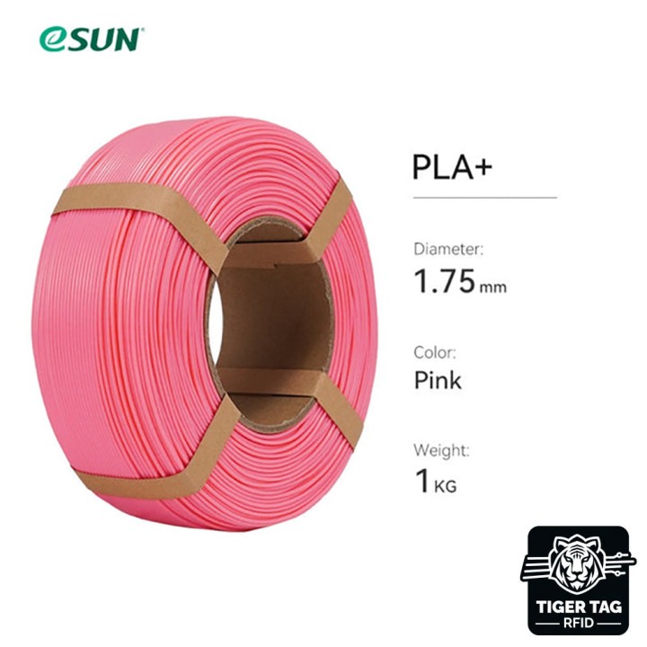 eSun - PLA+ - Rose (Pink) - 1,75 mm - 1 kg Refill avec RFID TigerTag |