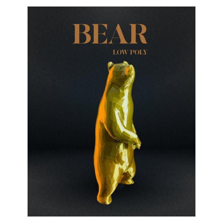 Ours Low Poly – Sculpture Décorative Géométrique