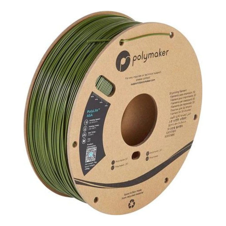 Polymaker - PolyLite ASA - Vert Armée (Army Green) - 1,75 mm - 1 kg | 
