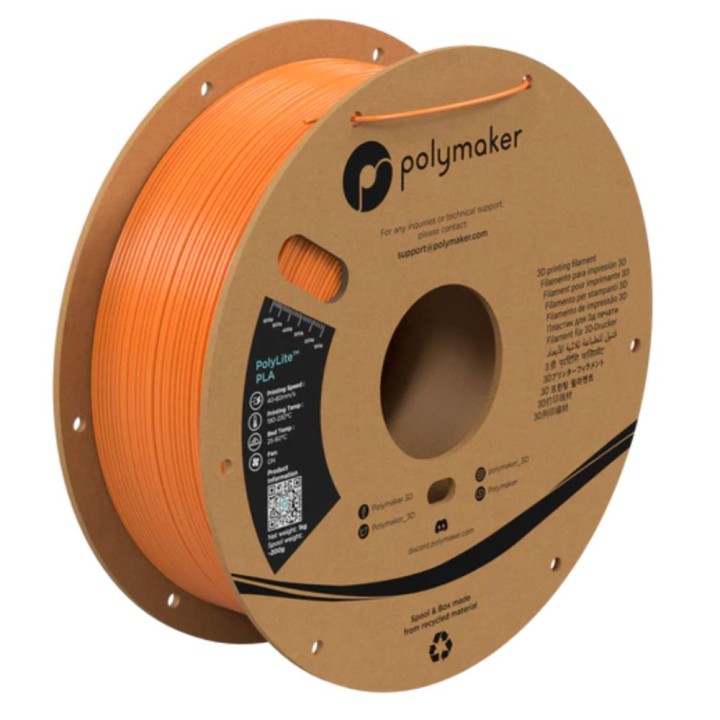 Polymaker - PolyLite PLA - Orange - 1,75 mm - 1 kg | Espace Maker