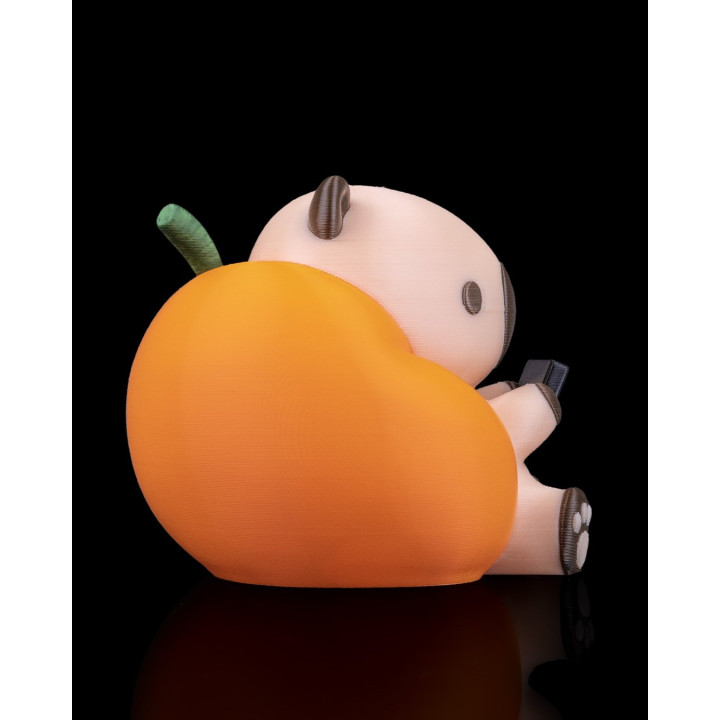 Capybara Gamer – Figurine Décorative Capybara Avec Console & Pouf Orange