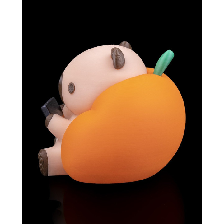 Capybara Gamer – Figurine Décorative Capybara Avec Console & Pouf Orange