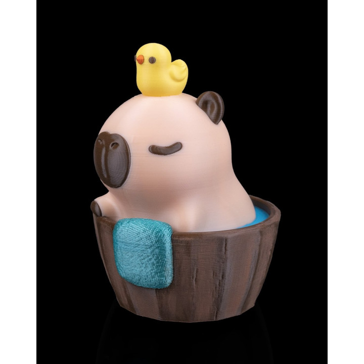 Capybara Au Bain – Figurine Décorative Capybathing