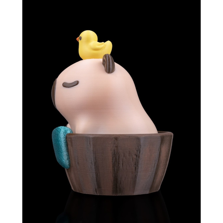 Capybara Au Bain – Figurine Décorative Capybathing